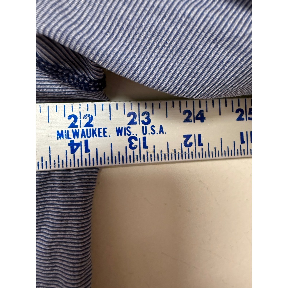 Turtleson Quarter Zip Pullover Mens Medium Blue Excellent Micro Stripe Stretch - Picture 5 of 7